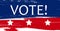 Slogan Vote on the background of the American flag. Presidential election 2020 in USA banner design