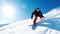 Slope Shredding: Guy Expertly Snowboarding in Mountains - Generative AI