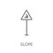 Slope sign linear icon. Modern outline Slope sign logo concept o