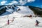 Slope, ski lift and snowboarder in resort Malino Brdo, Slovakia
