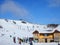 The slope of the ski resort with a ski lift and athletes with skis and snowboards clear frosty day. Khvalynsk-06