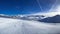 Slope on the skiing resort in Alps. Livigno, Italy