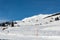 Slope and yellow gondolas in ski resort Serfaus Fiss Ladis in Au