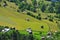 Slopes with hay in bucovina,romania