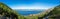 Slopes of Lifjel mountain and panorama of Gandsfjord and Stavanger coastline from a hiking trek