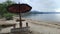 Sloping beach hut in Cristo Rei beach, Timor-Leste.