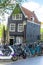 Sloping House and Bicycles in Amsterdam