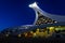 The sloping tower of Montreal`s Olympic Stadium