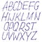 Sloppy handwriting style alphabet on white background.Vector lettering.