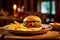 sloppy joe burger with french fries on a plate