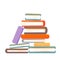 Sloppy stack of books vector illustration. Pile of books isolated on white background