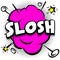 Slosh Comic bright template with speech bubbles on colorful frames