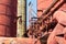 Sloss Furnaces National Historic Landmark, Birmingham Alabama USA, smokestacks pipes and valves