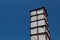 Sloss Furnaces National Historic Landmark, Birmingham Alabama USA, wood and steel tower against a deep blue sky