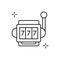 Slot machine, addictions icon. Simple line, outline vector elements of addictive human for ui and ux, website or mobile