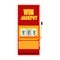 Slot machine casino game vector icon front view. Jackpot gambling vegas money win. Luck play gold spin handle bandit