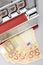 Slot machine and fifty euro banknotes