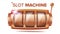 Slot Machine Vector. Bronze Lucky Empty Slot. Bingo Background Design. Spin Machine Template. Fortune Jackpot Casino