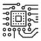 Slot for processor on motherboard line icon, electronics concept, Slot for CPU socket vector sign on white background