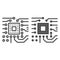 Slot for processor on motherboard line and solid icon, electronics concept, Slot for CPU socket vector sign on white