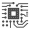 Slot for processor on motherboard solid icon, electronics concept, Slot for CPU socket vector sign on white background