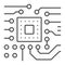 Slot for processor on motherboard thin line icon, electronics concept, Slot for CPU socket vector sign on white