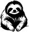 sloth Black Silhouette Generative Ai