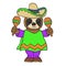 Sloth in a hat sings and plays on maracas