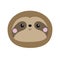 Sloth icon. Cute cartoon kawaii funny baby character. Round face. Pink cheek. Wild jungle animal collection. Kids education.