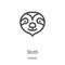 sloth icon vector from wildlife collection. Thin line sloth outline icon vector illustration. Linear symbol for use on web and