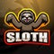 Sloth mascot esport logo design