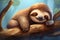 Sloth sleeping. Generate Ai