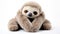 sloth Soft toy on a white background, cut Slow Lori