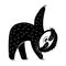 Sloth sports doing tilt, vector illustration black cartoon stencil clipart print design, print, sticker, design