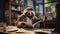 Slothful Elegance: A Dapper Sloth\\\'s Morning Routine