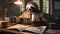 Slothful Elegance: A Dapper Sloth\\\'s Morning Routine