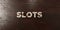 Slots - grungy wooden headline on Maple - 3D rendered royalty free stock image