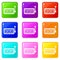 Slots icons set 9 color collection