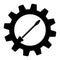 Slotted common blade screwdriver in gear. Illustration icon for apps and websites