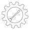 Slotted common blade screwdriver in gear. Illustration icon for apps and websites