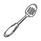 Slotted Spoon Icon. Doodle Hand Drawn or Outline Icon Style