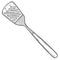 Slotted turner kitchen utensils solated doodle hand drawn sketch with outline style