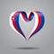 Slovak flag heart-shaped ribbon. Vector illustration.