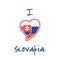 Slovak flag patriotic t-shirt design.