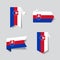 Slovak flag stickers and labels. Vector illustration.