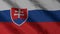 Slovak national flag. State flag of Slovakia illustration. 3D rendering.