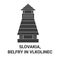 Slovakia, Belfry In Vlkolnec travel landmark vector illustration