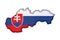 Slovakia border silhouette with national flag. Contour country on geography map