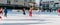 Slovakia.Bratislava.28.12.2018 .Soft,Selective focus..Winter sport.People ice skating on the City Park Ice Rink Adorable