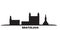 Slovakia, Bratislava city skyline isolated vector illustration. Slovakia, Bratislava travel black cityscape